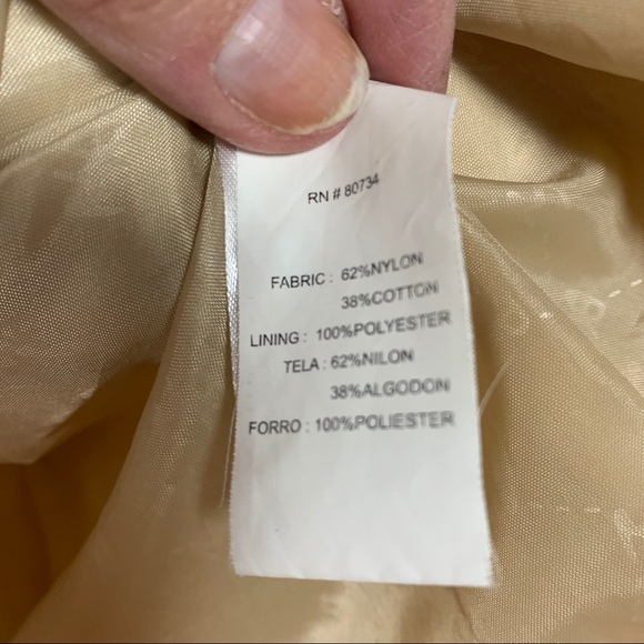 Tex by Maxazria Khaki Tan Belted Trench Coat S - Picture 4 of 7